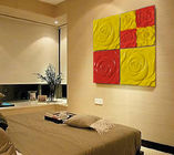 Rose rouge/jaune de panneau de mur décoratif de l'unité centrale 3D 600mm * 600mm