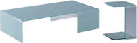 La table basse en verre de rectangle simple, blanc a plié les meubles en verre de Tableaux d'extrémité