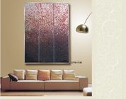 Panneaux de mur de verre décoratifs peints à la main pour le fond de sofa, thème de corail rouge